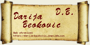 Darija Beoković vizit kartica